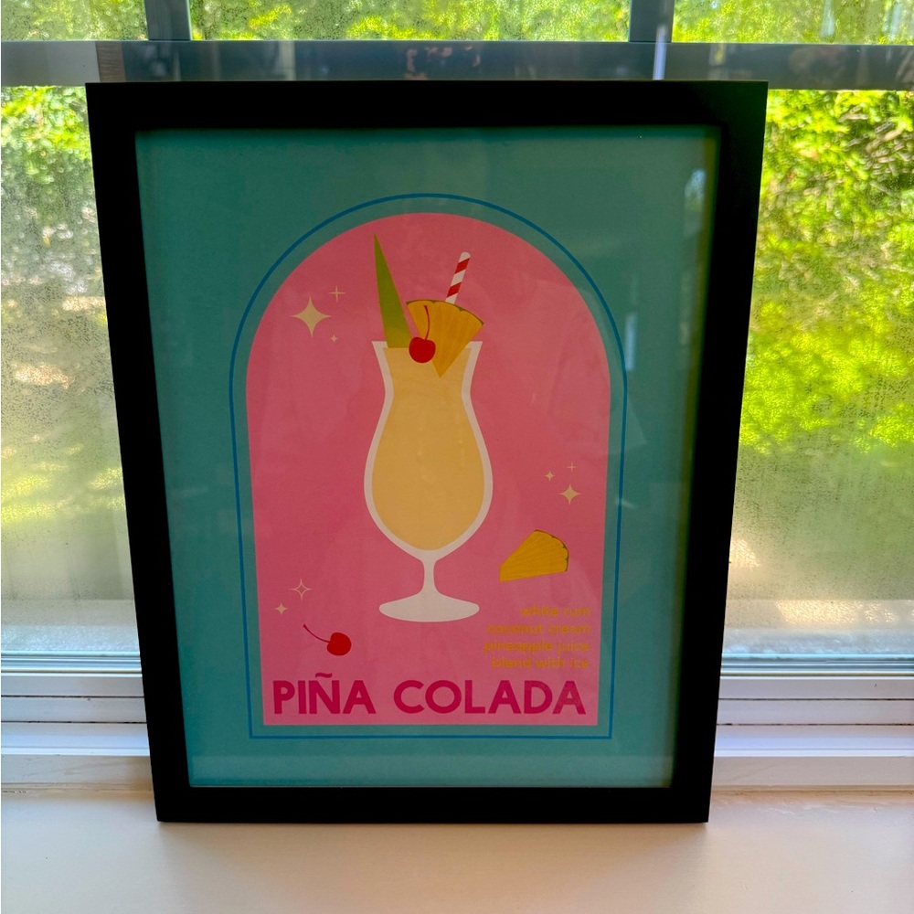 Framed Piña Colada Cocktail Art Print